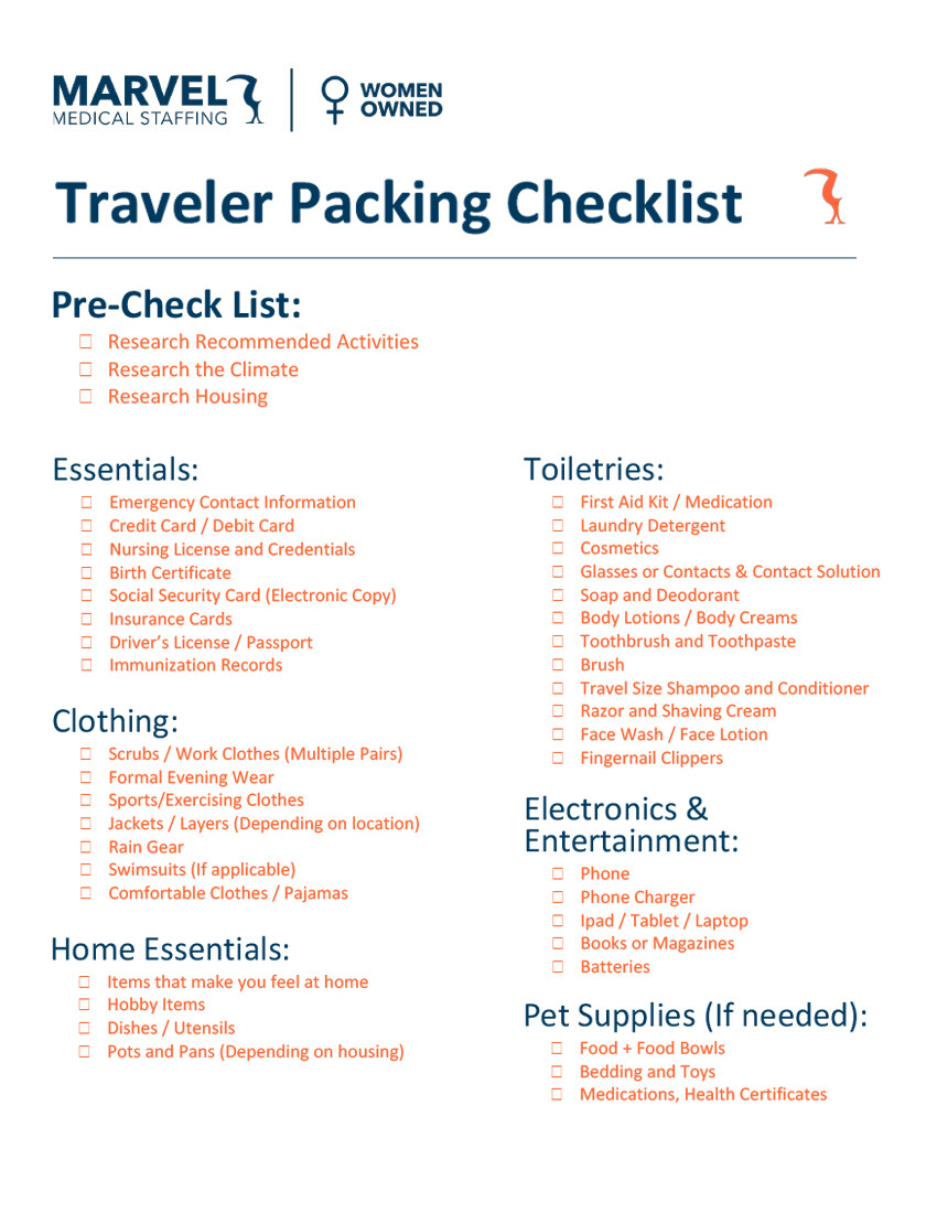 Packing Checklist for Download