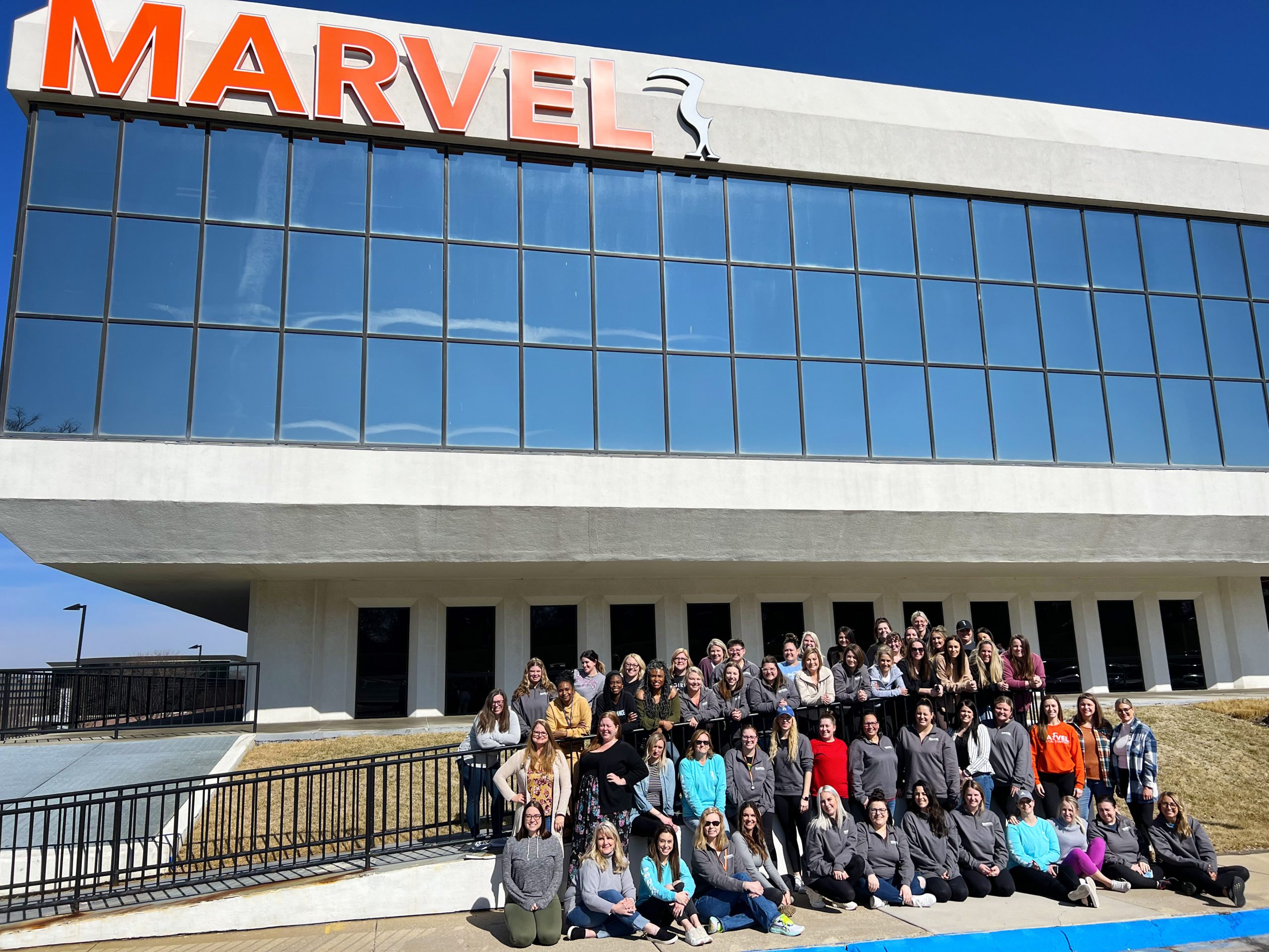 The Women of Marvel Medical Staffing outside of the Marvel Medical Staffing building