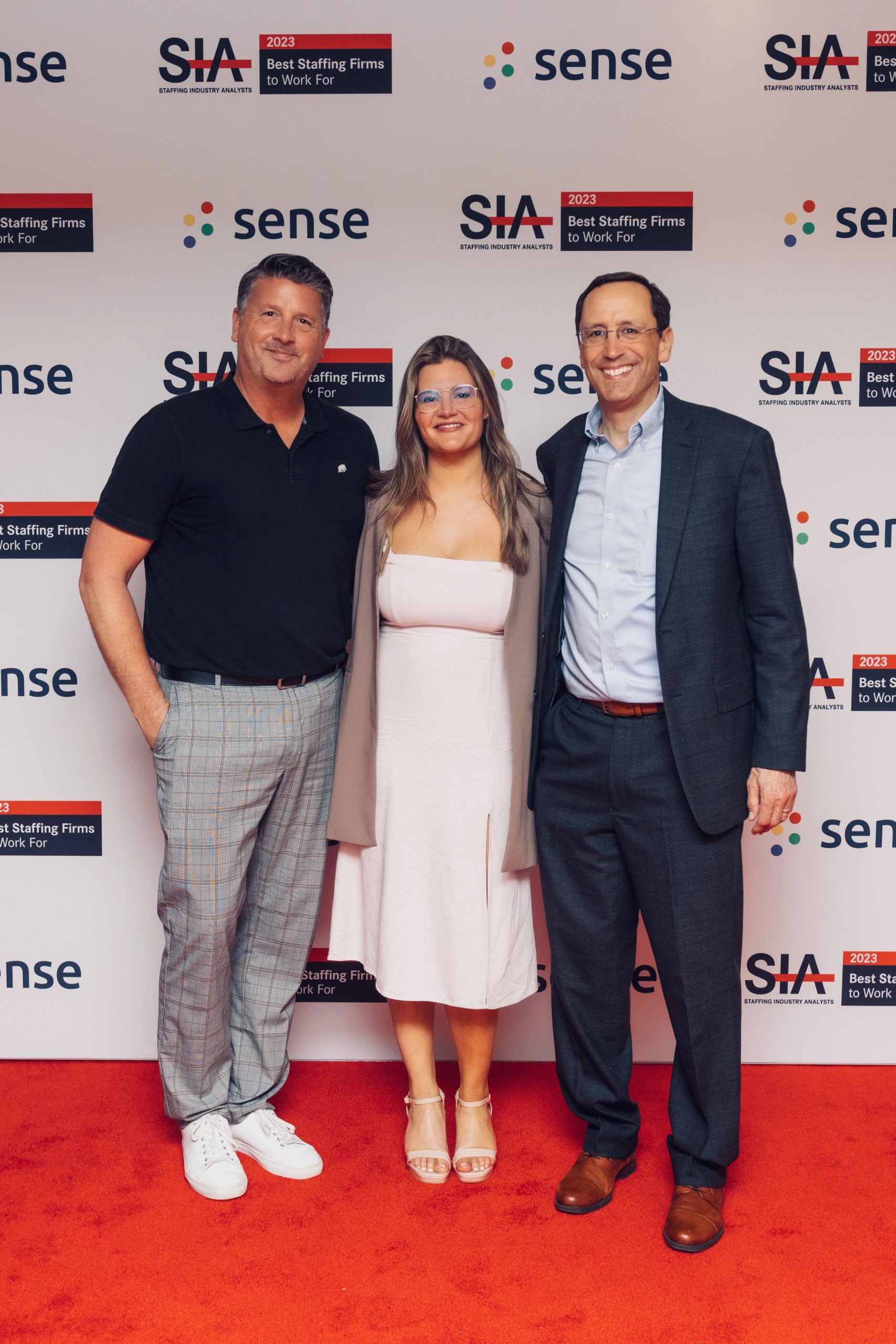 Candace Clow (Center) with Scott Timmermier (Left) Meeting Barry Asin (Right) the President of SIA